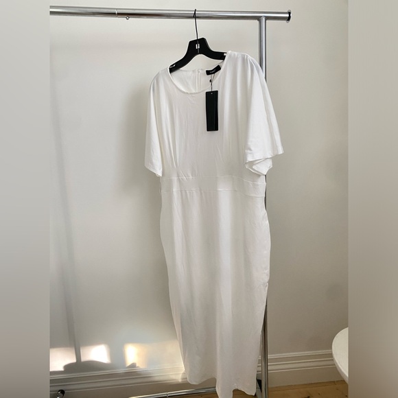 Allandwell White Plus Size Midi Dress Size XXL New With Tags - Picture 2 of 7